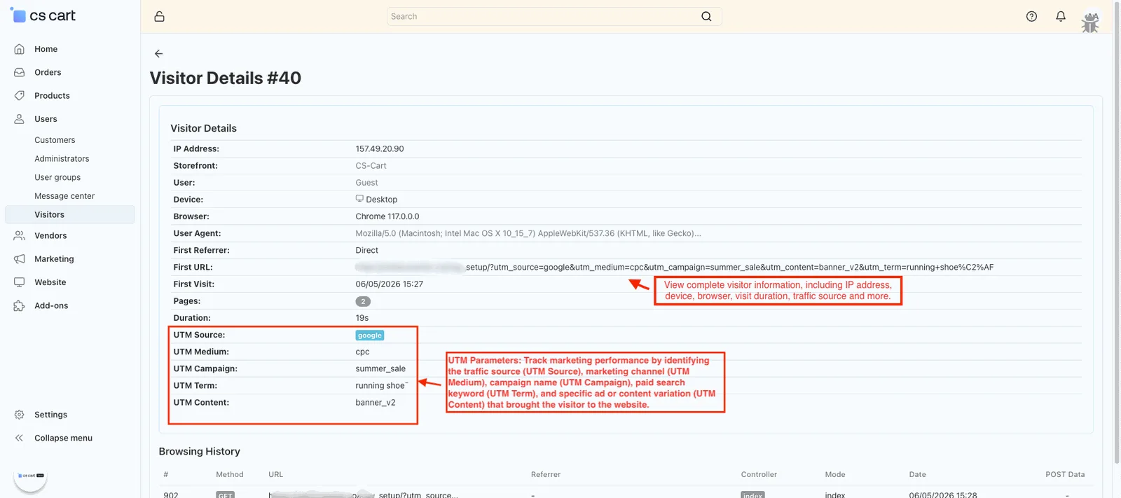 CS-Cart User Tracking Add-on: Visitor Analytics — illustration 14