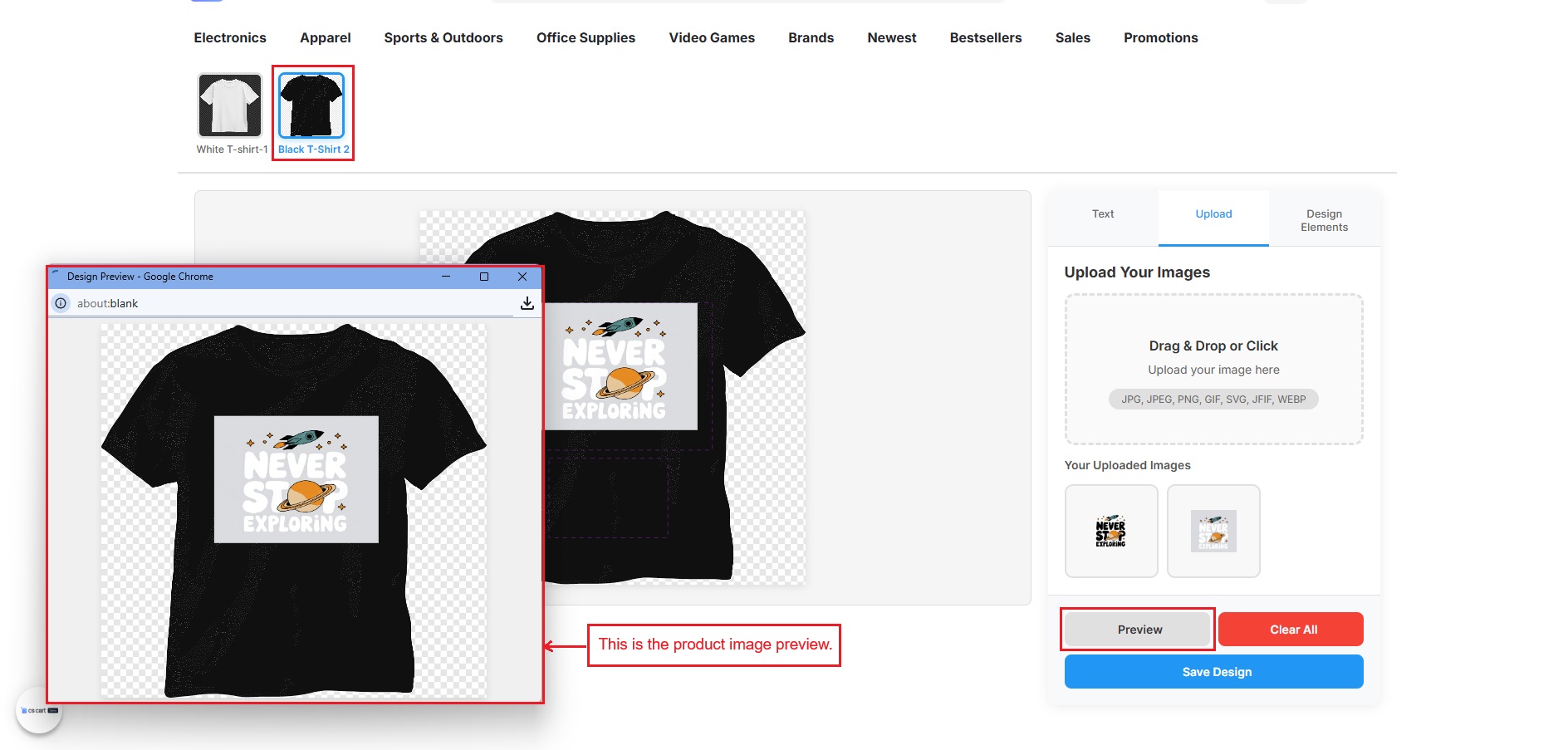 Product image preview