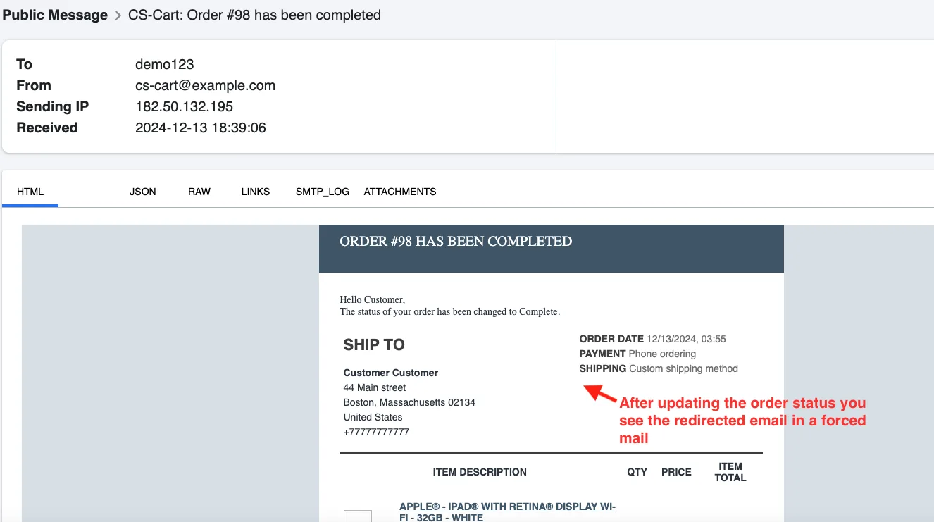 CS-Cart Email Catcher Add-on: Log & Debug Mail — illustration 9