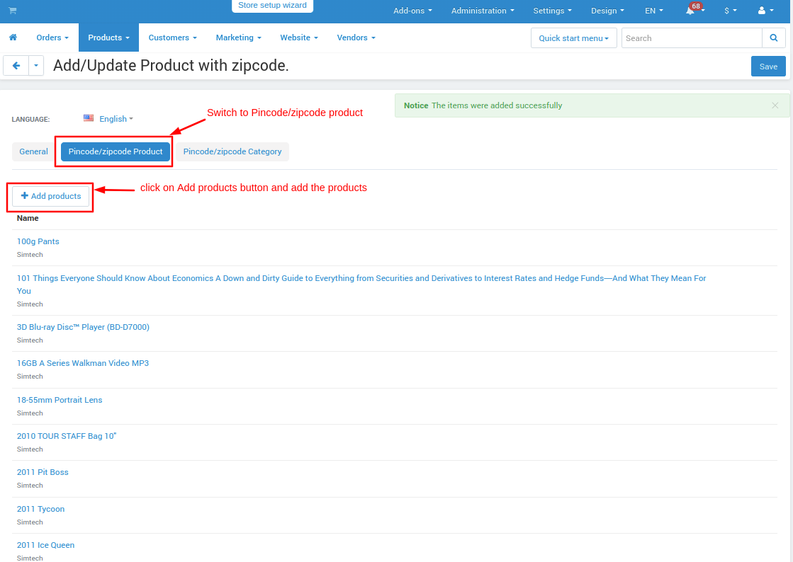 add product page