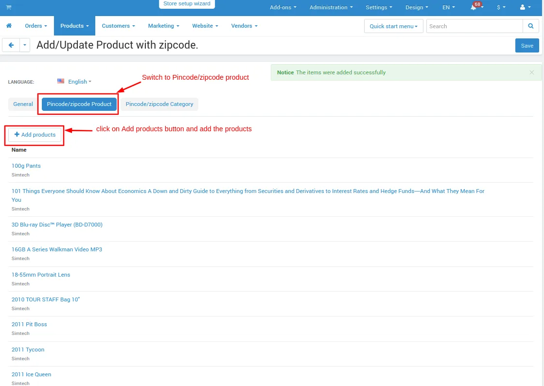 add product page