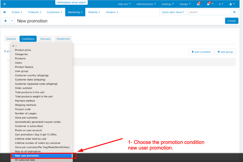 new user promotion page
