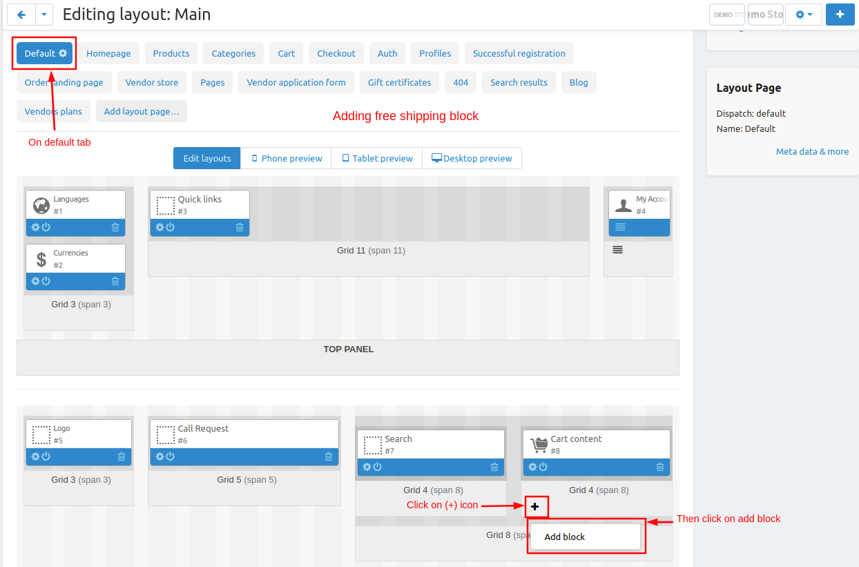 Add block page
