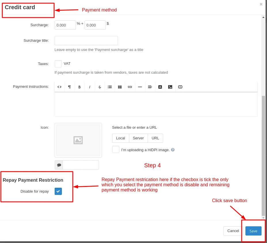 Repay Payment Restriction — illustration 7