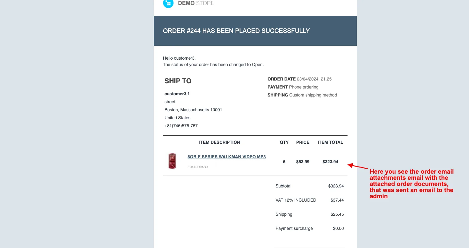 order email