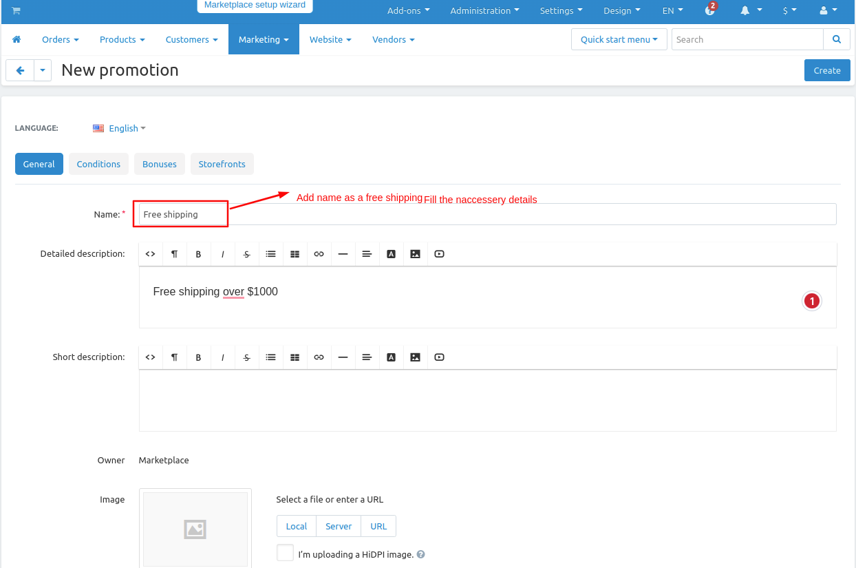 settings page