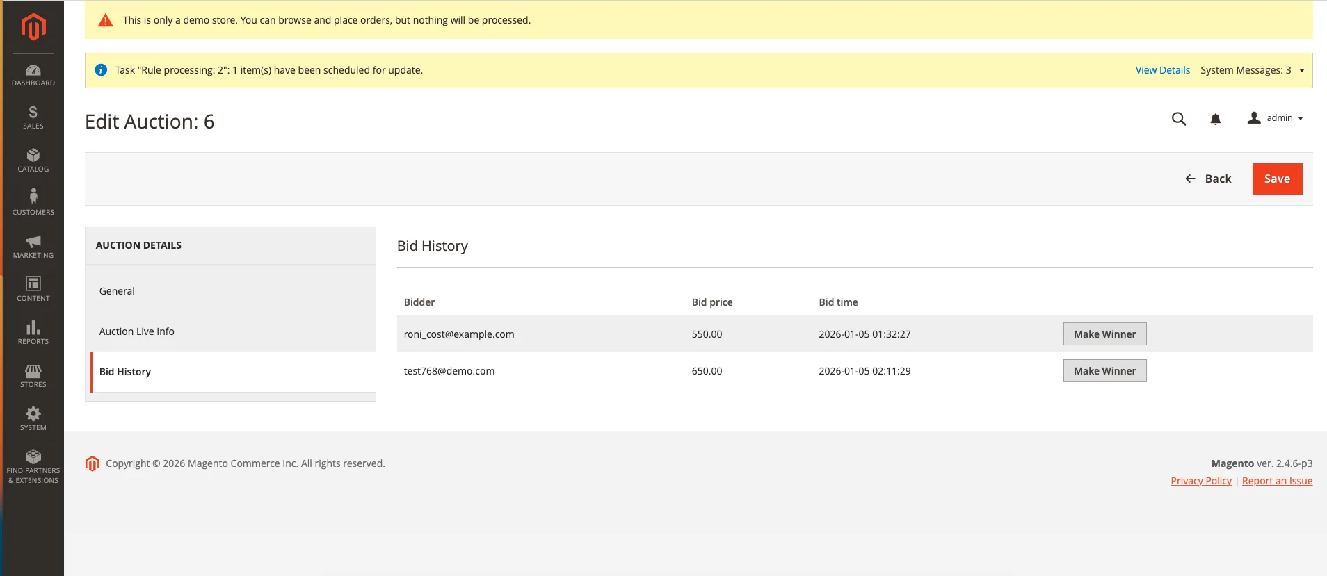 Magento Auction Extension: Live Product Bidding — illustration 21
