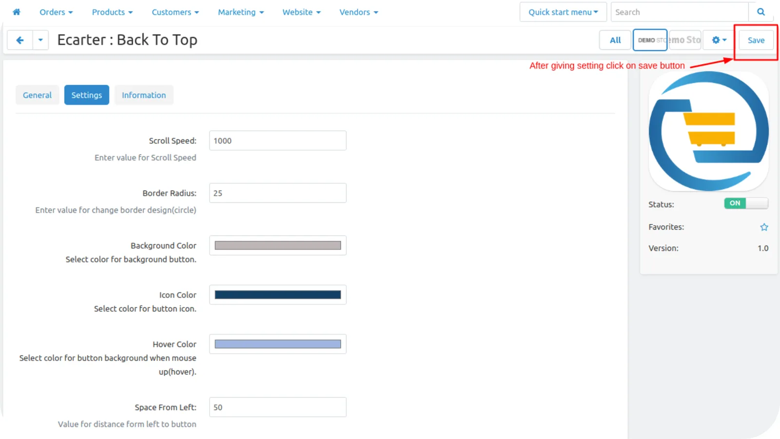 CS-Cart Back to Top Add-on: Scroll Button — illustration 4