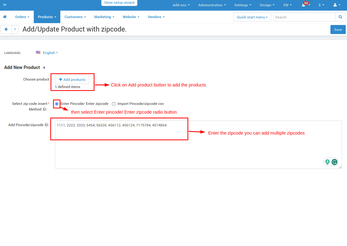 product page