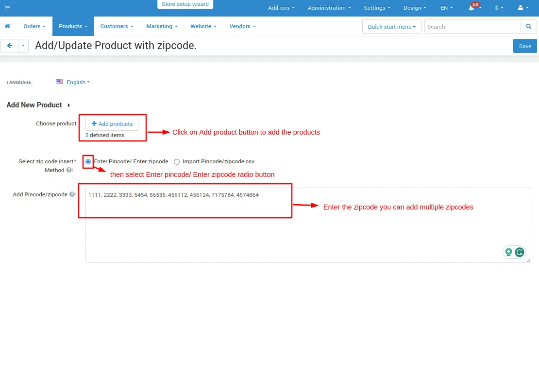 product page