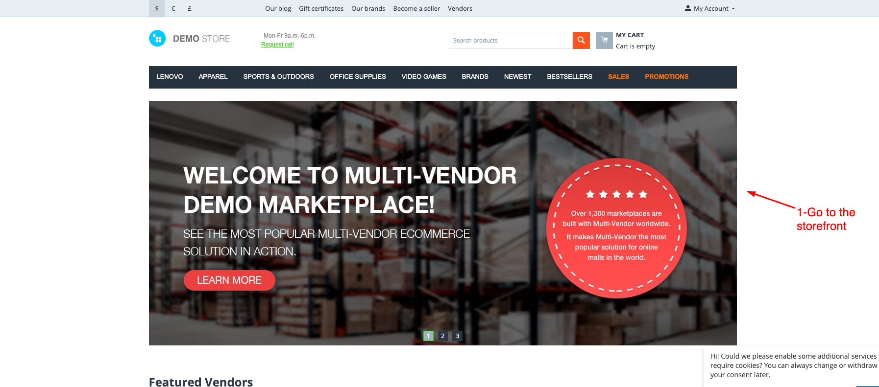 storefront page