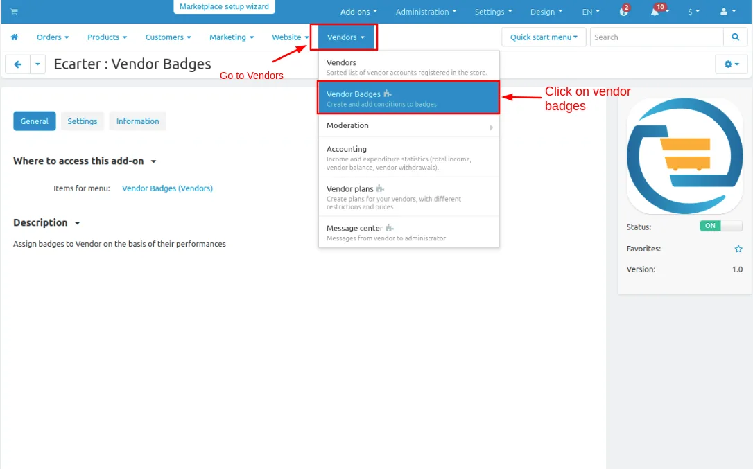 CS-Cart Vendor Badges Add-on: Seller Trust — illustration 3