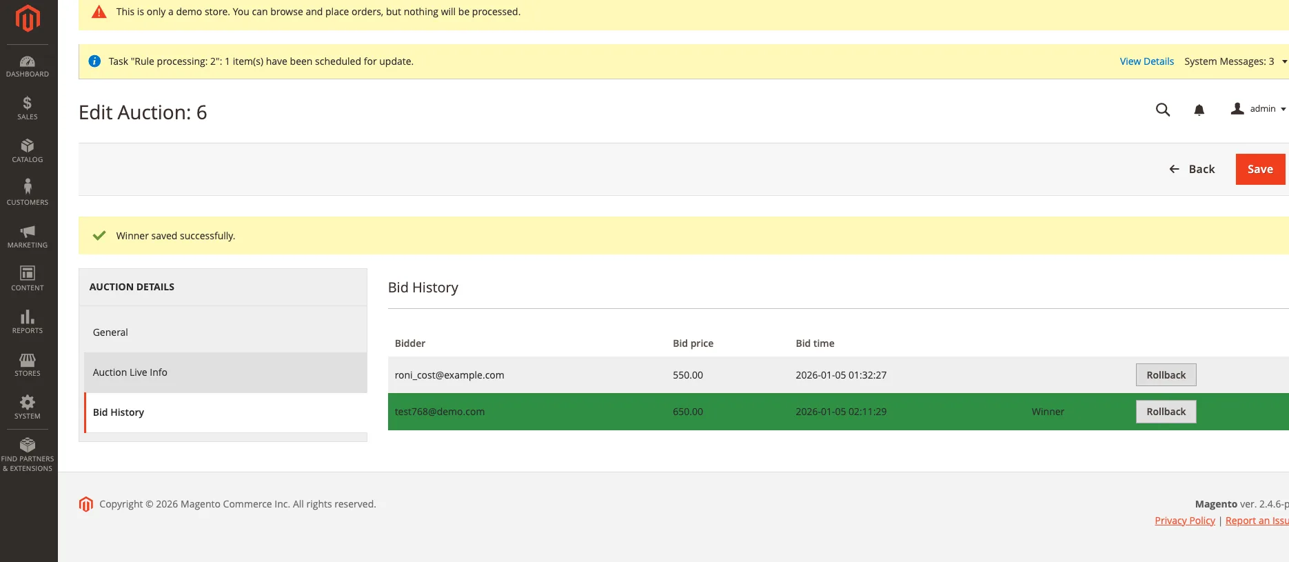 Magento Auction Extension: Live Product Bidding — illustration 22