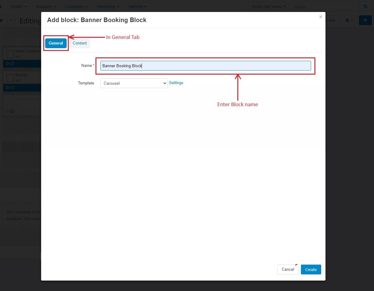 Banner booking block