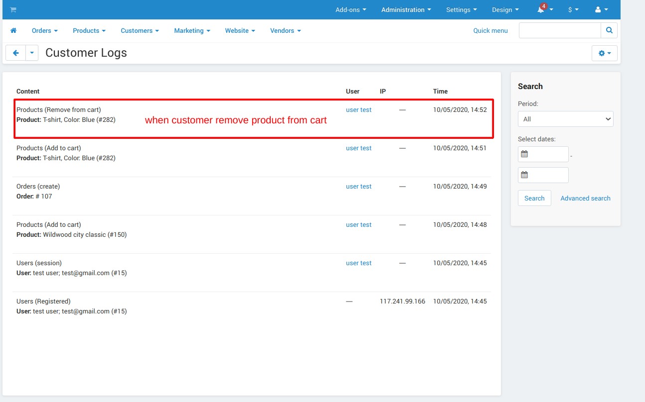 Customer Activity logs — image 4