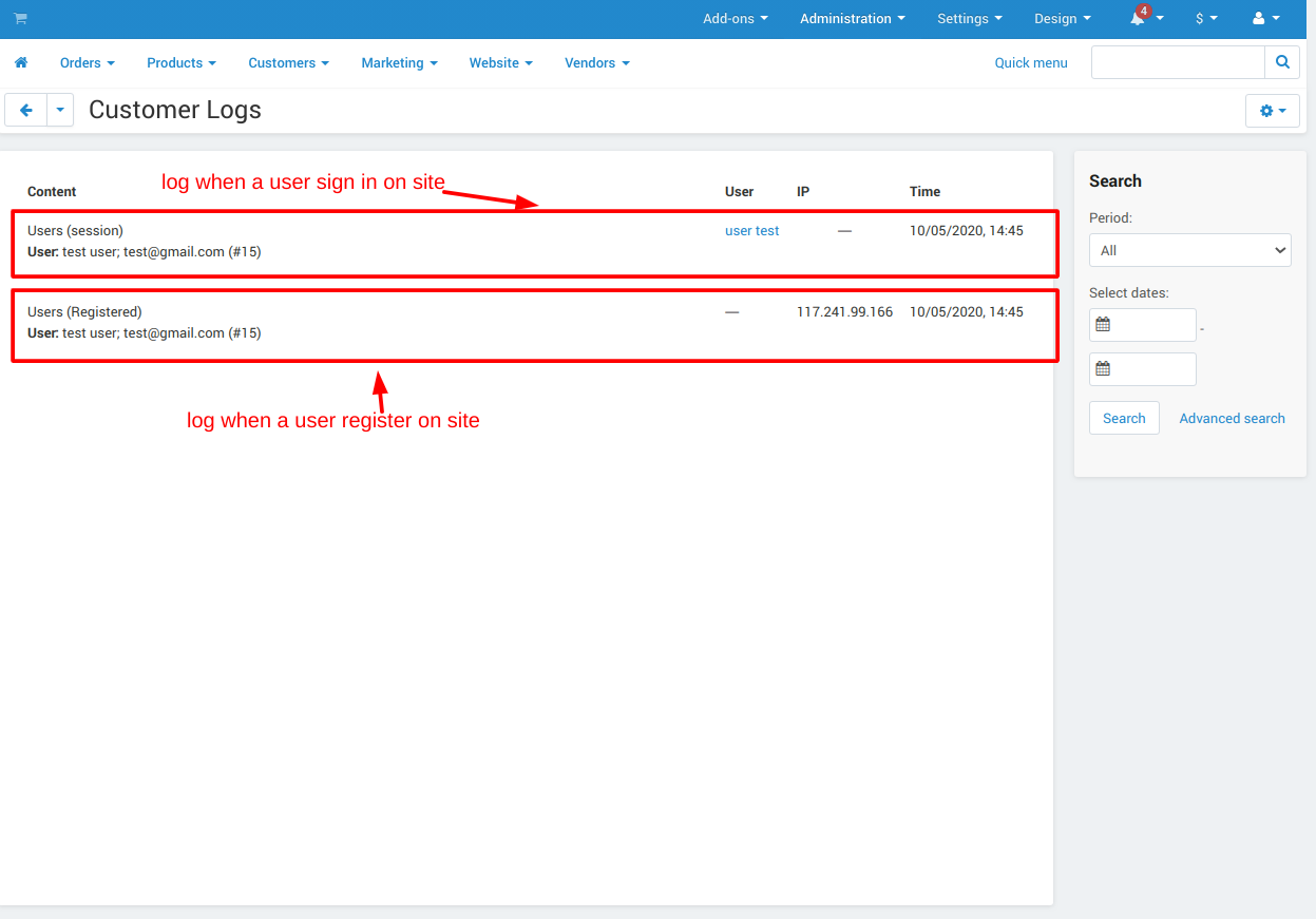 Customer Activity logs — image 6