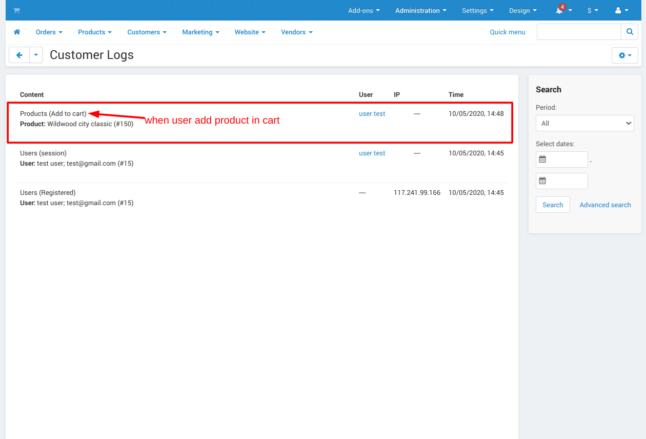Customer Activity logs — image 8