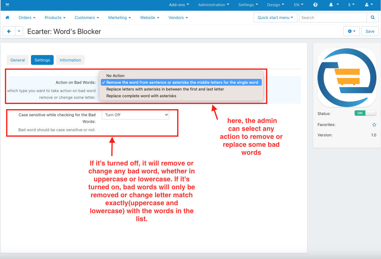 Word’s Blocker Addon — image 3