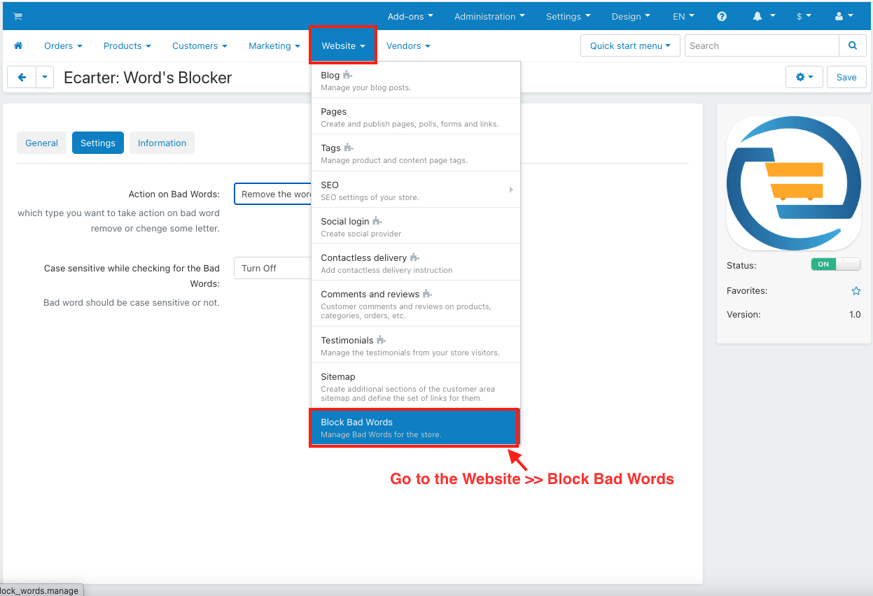 Word’s Blocker Addon — image 4