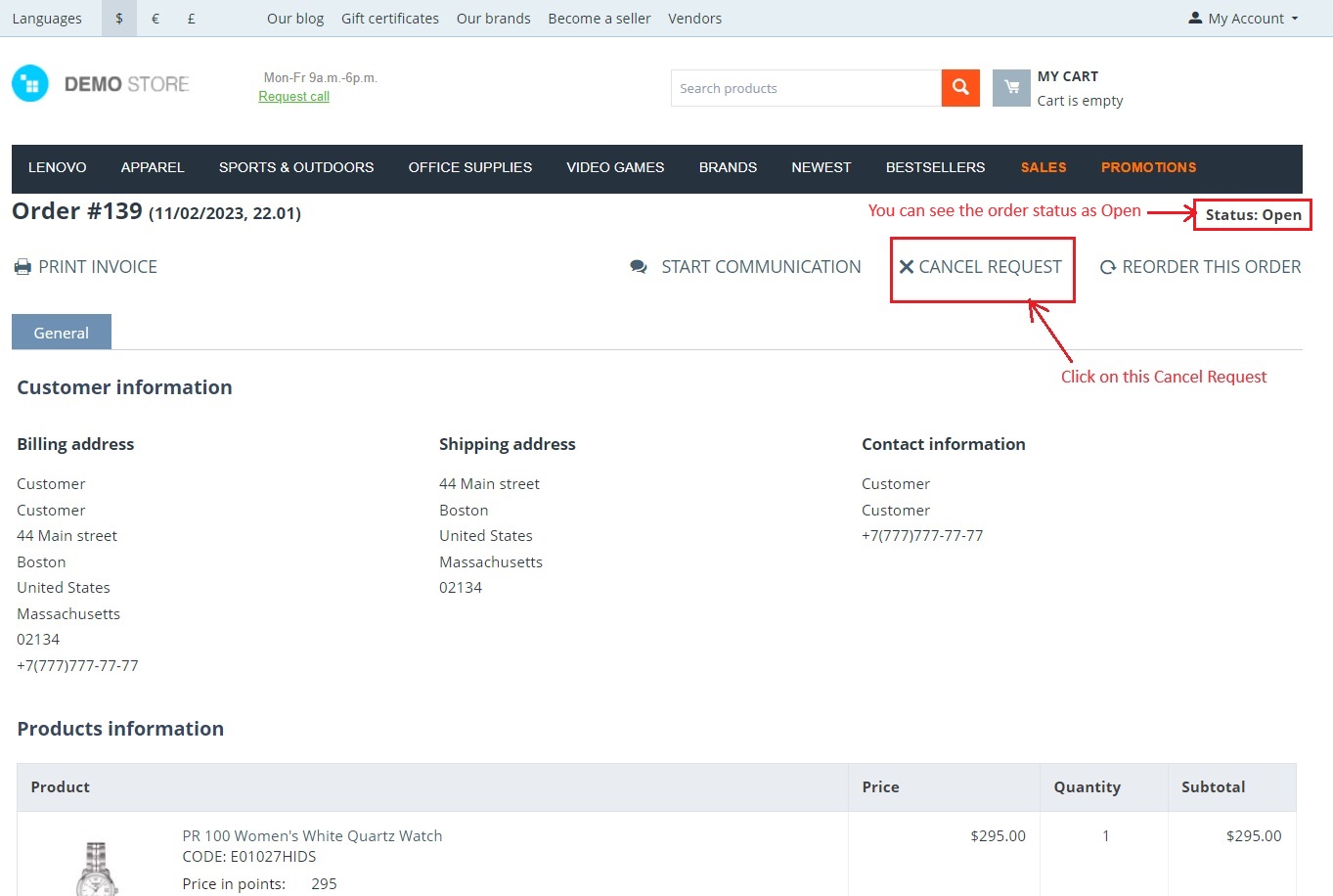 Cancel Order Request — image 14