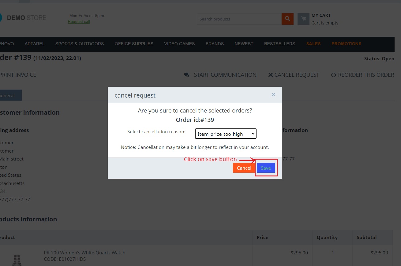 Cancel Order Request — image 16