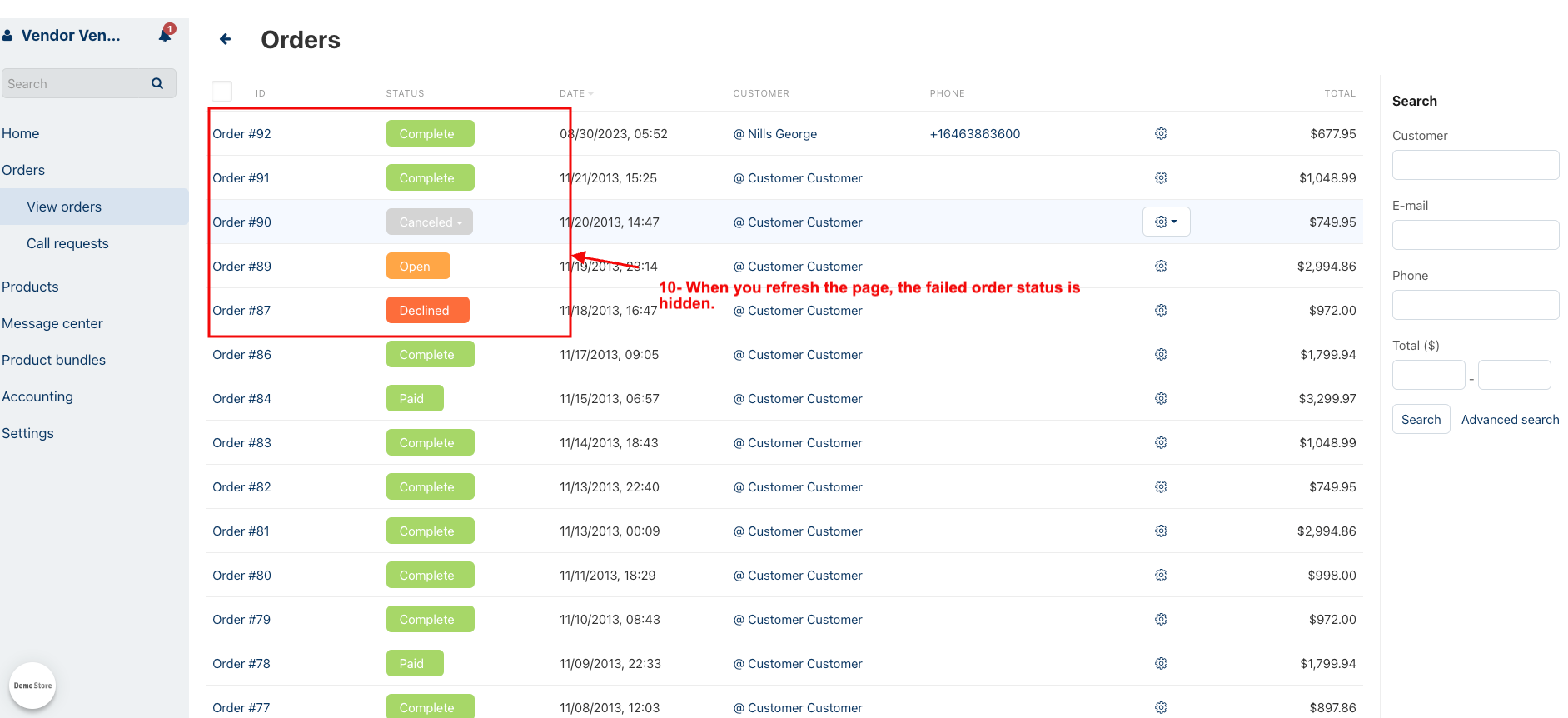 Hide Orders For Vendor By Order Statuses — image 10