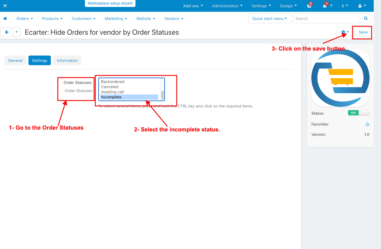 Hide Orders For Vendor By Order Statuses — image 11
