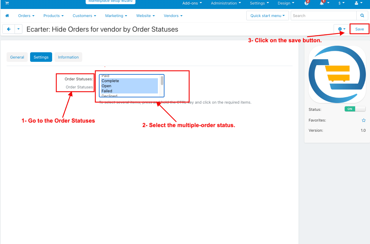 Hide Orders For Vendor By Order Statuses — image 14