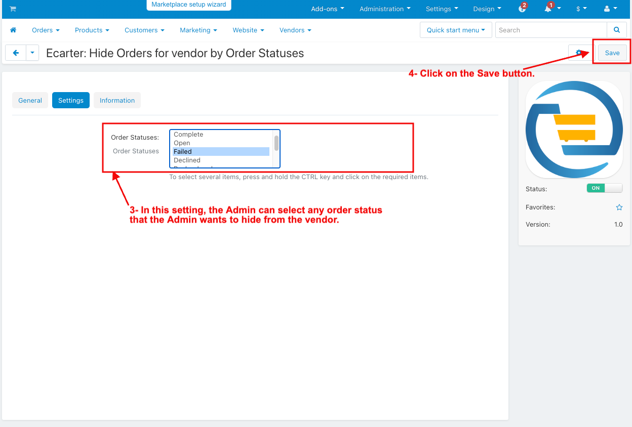 Hide Orders For Vendor By Order Statuses — image 3