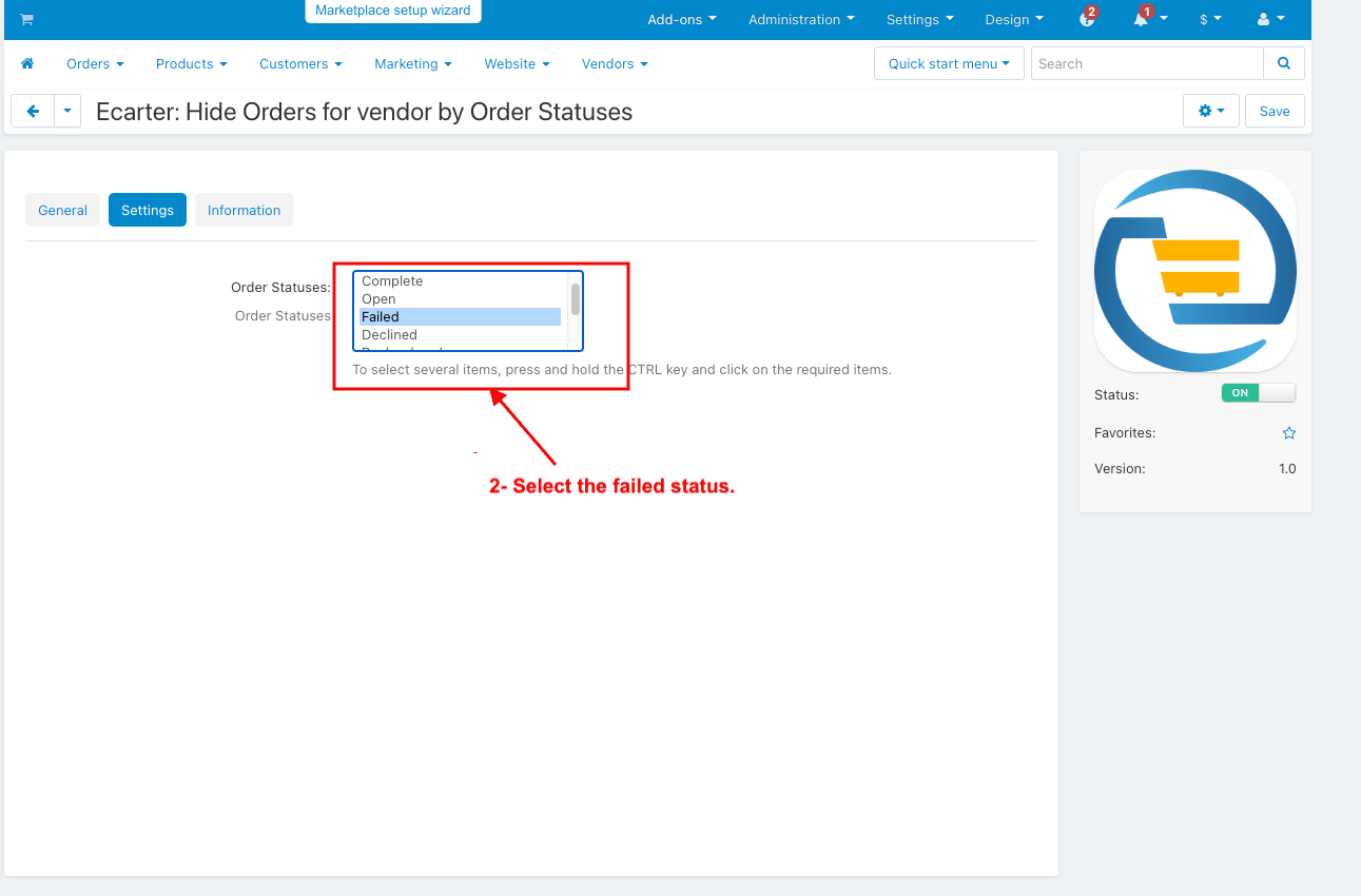 Hide Orders For Vendor By Order Statuses — image 5