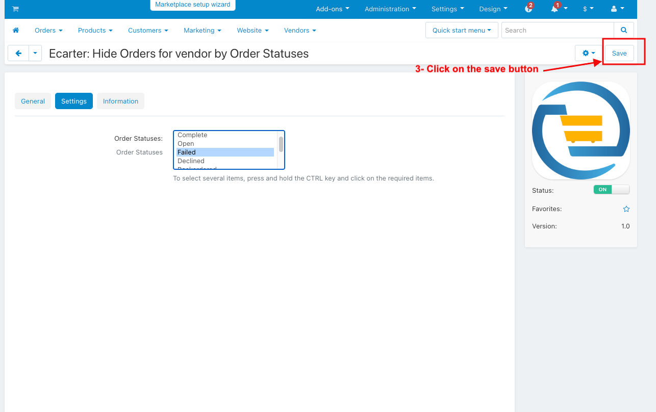 Hide Orders For Vendor By Order Statuses — image 6