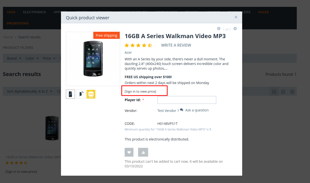 Product-wise Shopping Restriction — image 6