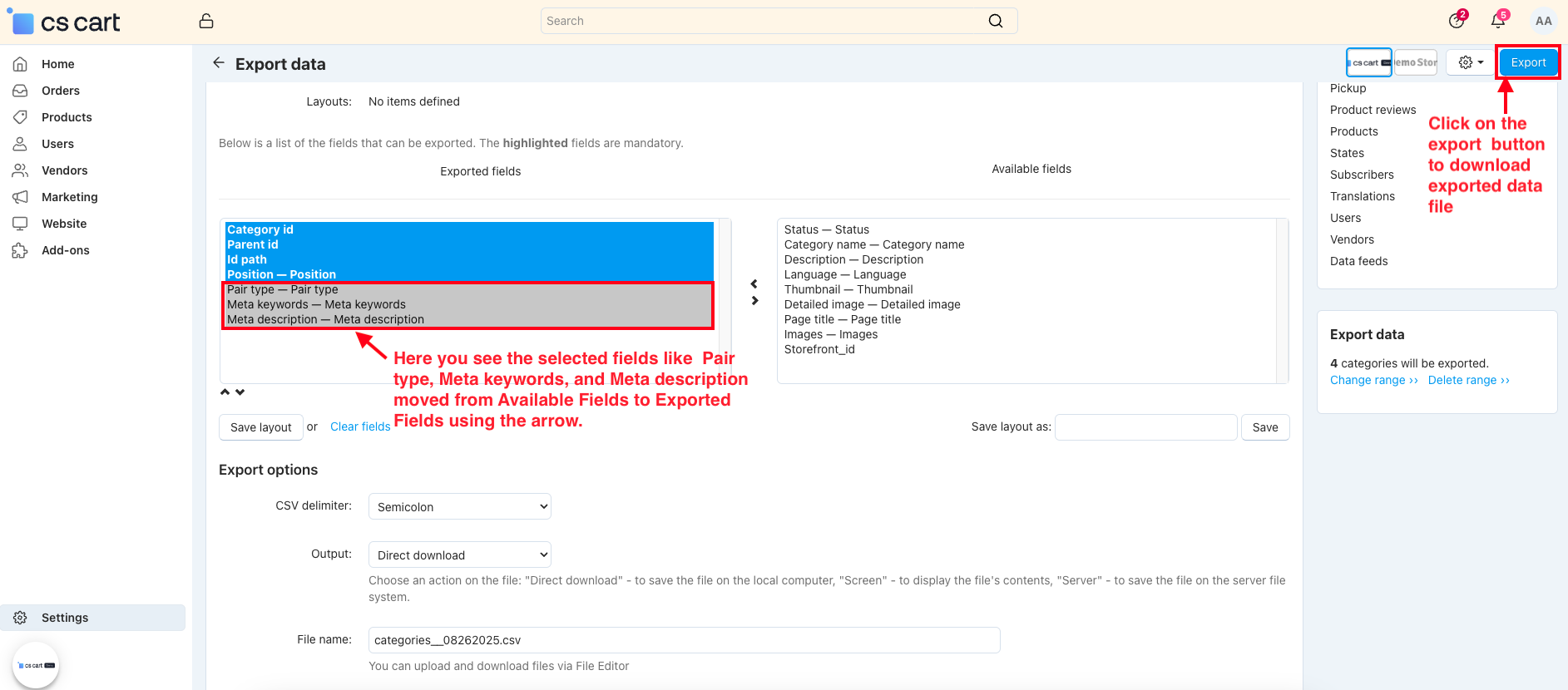 Category Import Export — image 6