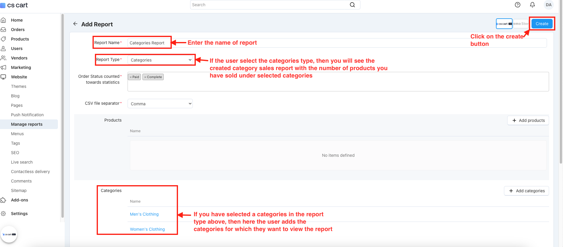 Sales Report and Manage export — image 12