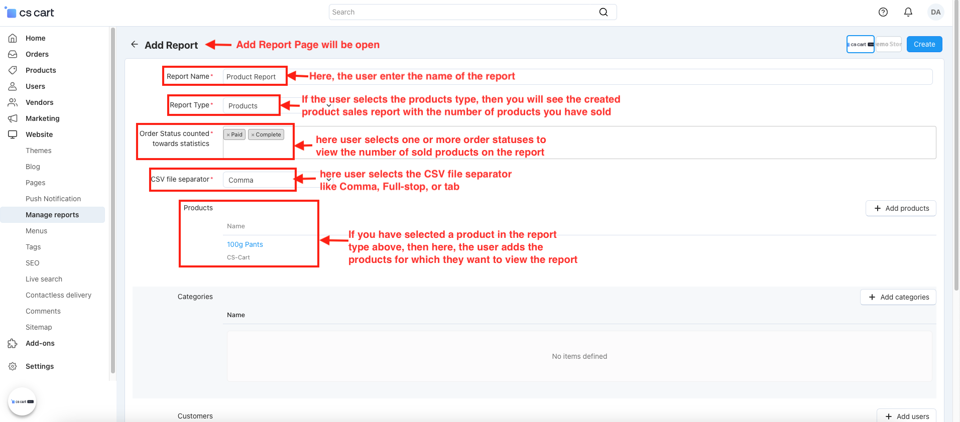 Sales Report and Manage export — image 4