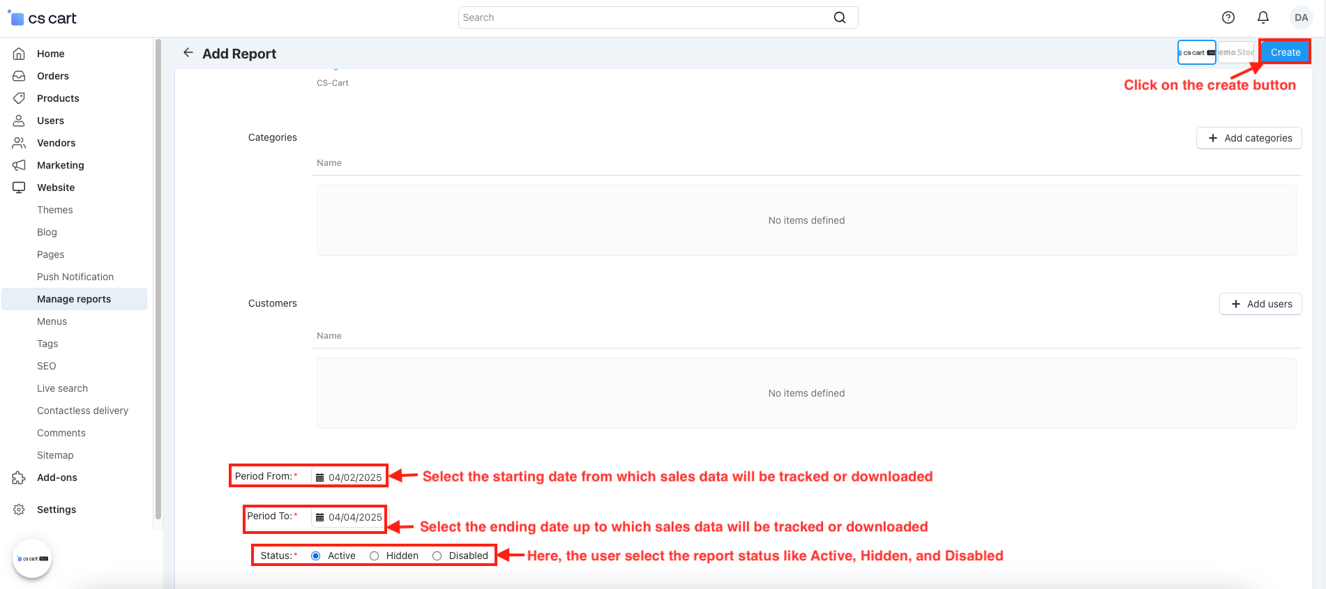 Sales Report and Manage export — image 5