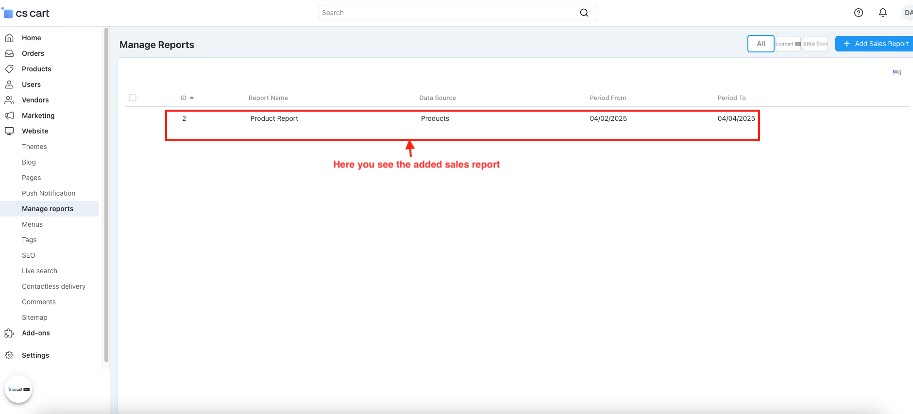 Sales Report and Manage export — image 6