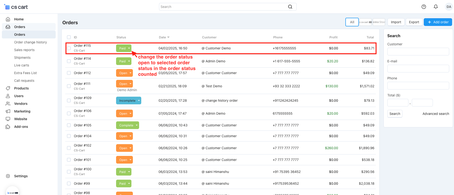 Sales Report and Manage export — image 8