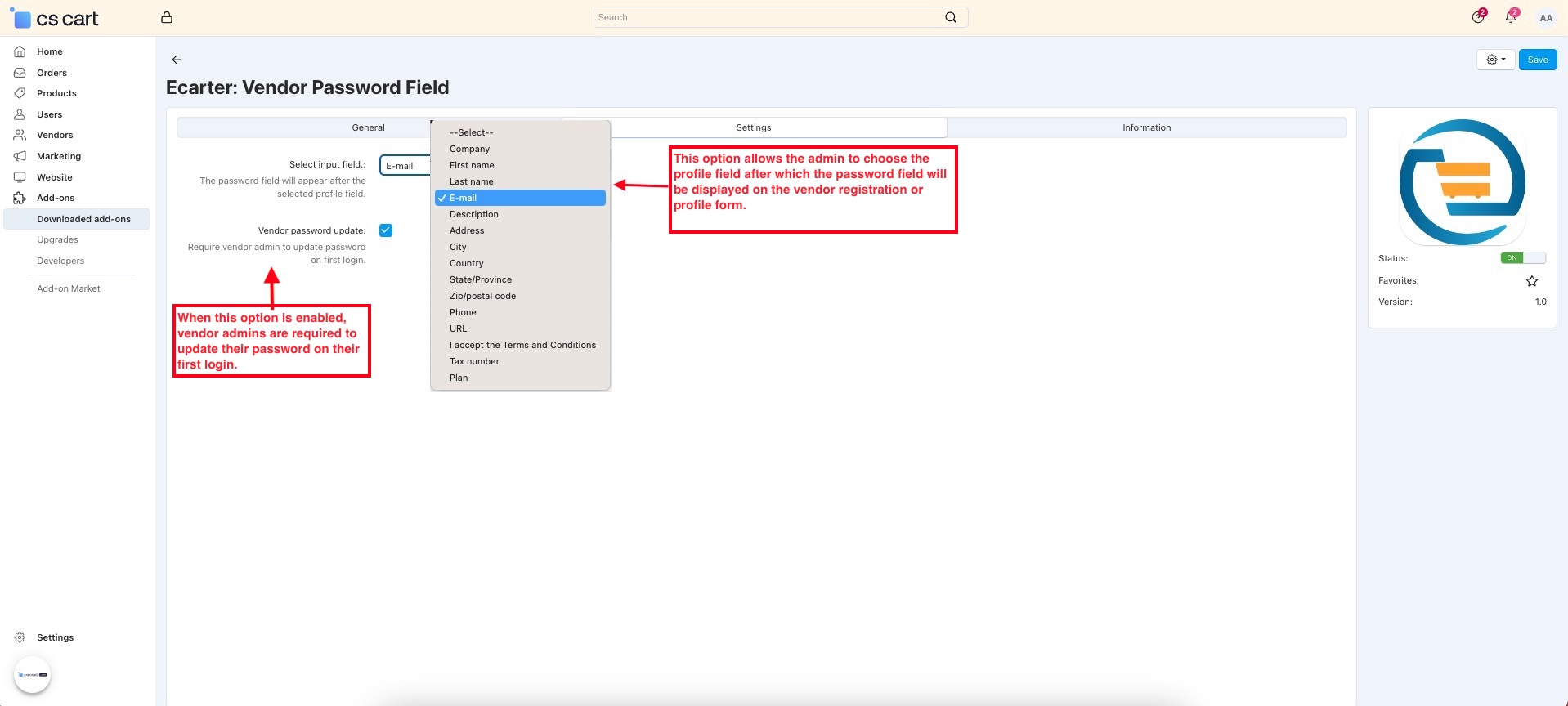 Vendor Password Field — image 3