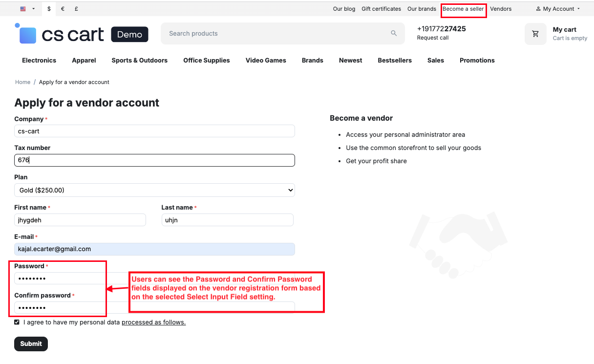 Vendor Password Field — image 4