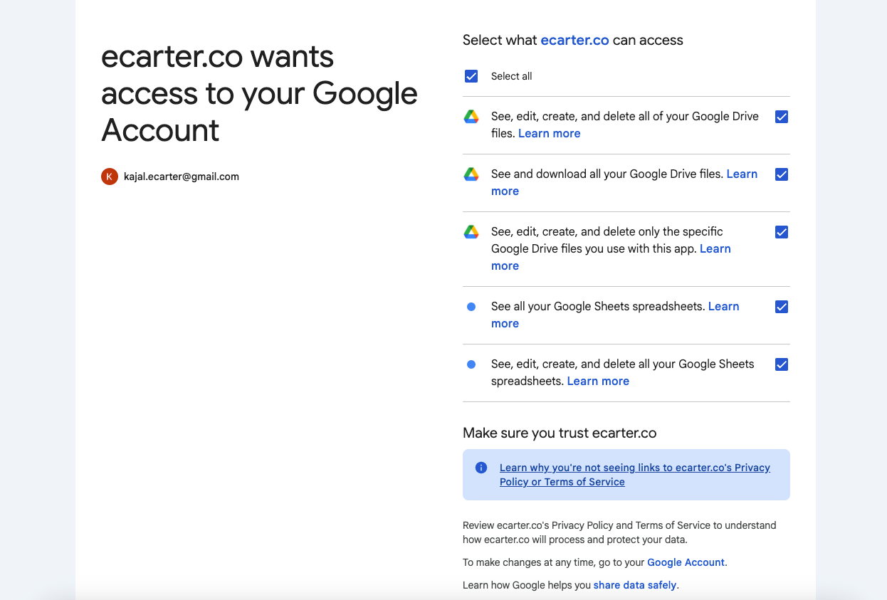 Google Sheet Import Export — image 6